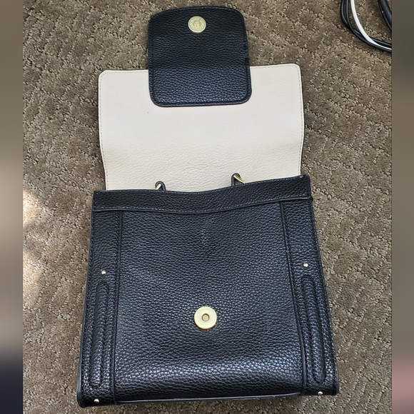 Steve Madden Purse Black White Crossbody Mini Satchel Small Faux Leather - Picture 5 of 7